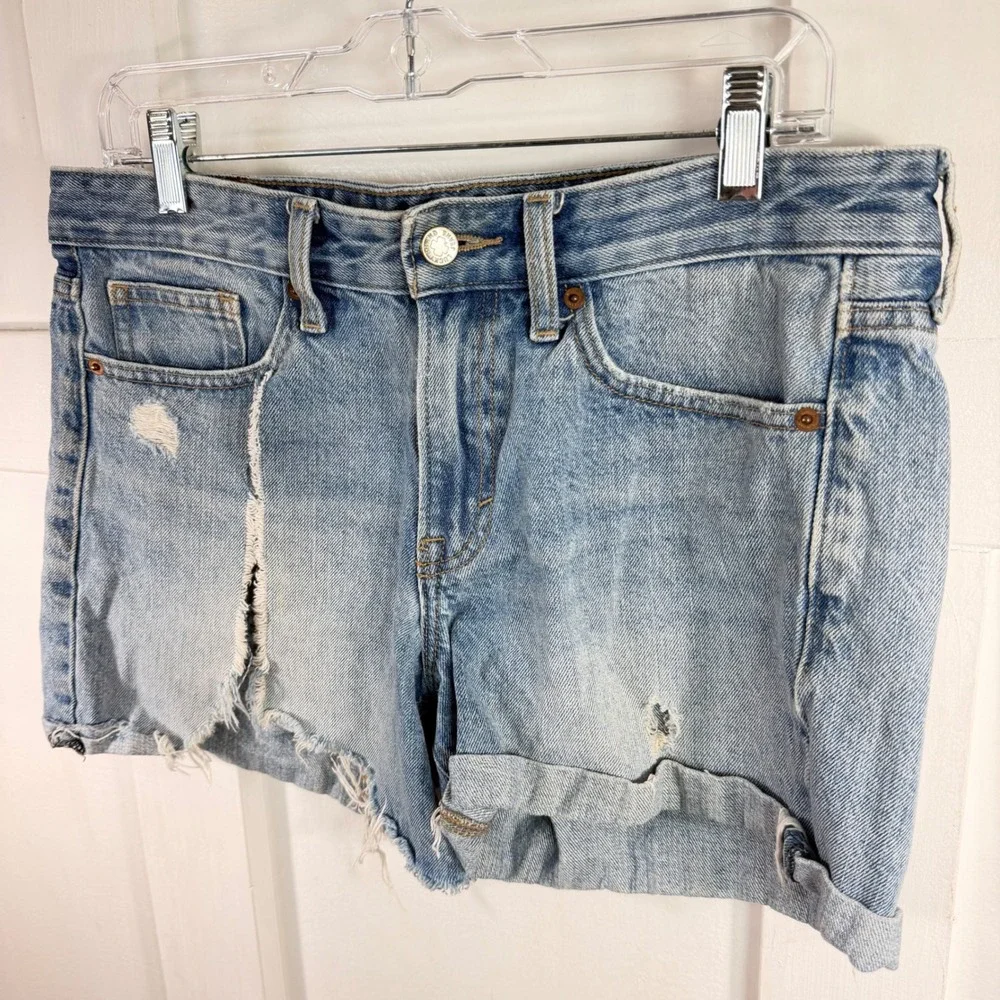 Lucky‎ Brand Womens Light Wash Distressed Denim Cutoff Shorts Size 8 29 *altered